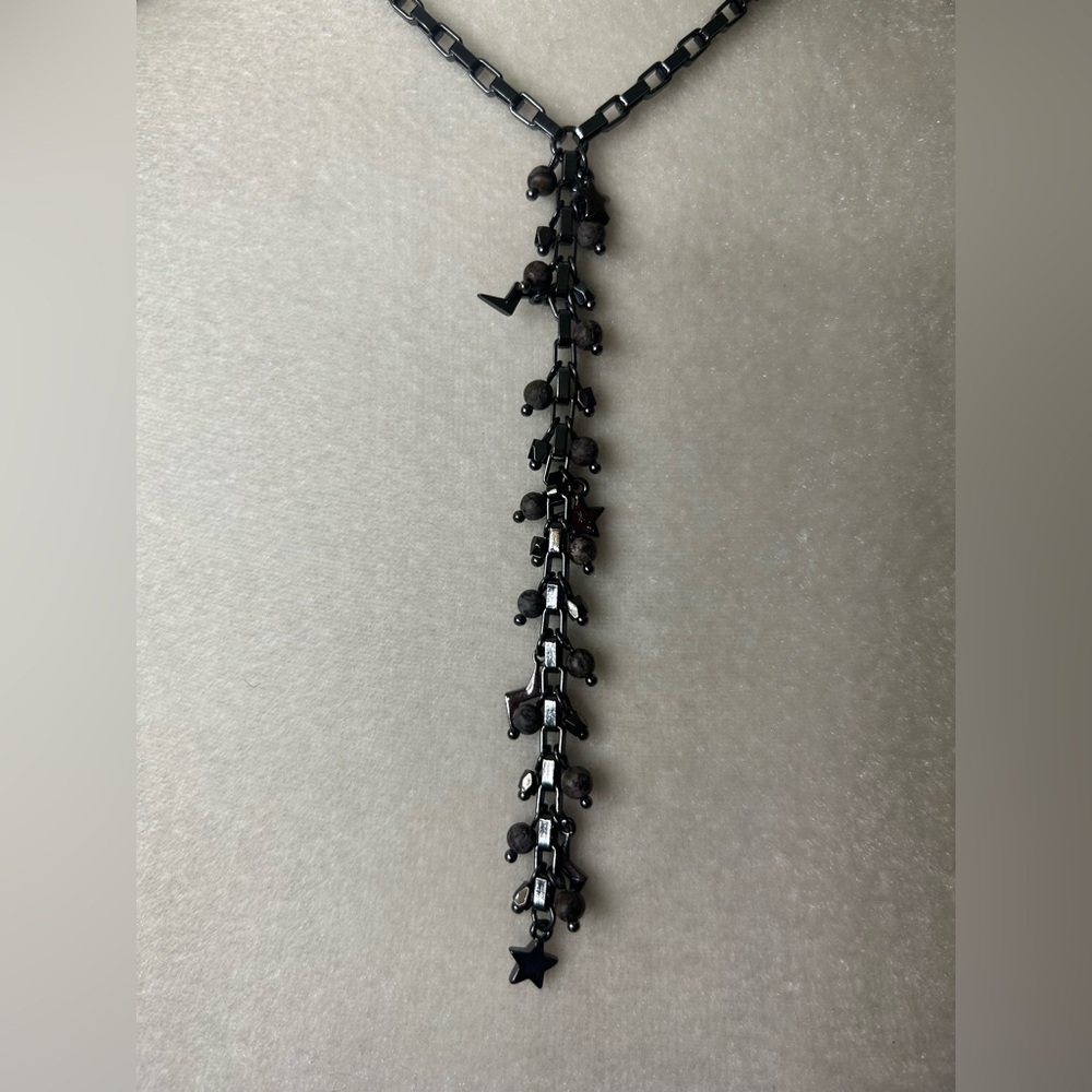 Marlyn Schiff Elegant Gun Metal Necklace - Picture 2 of 4